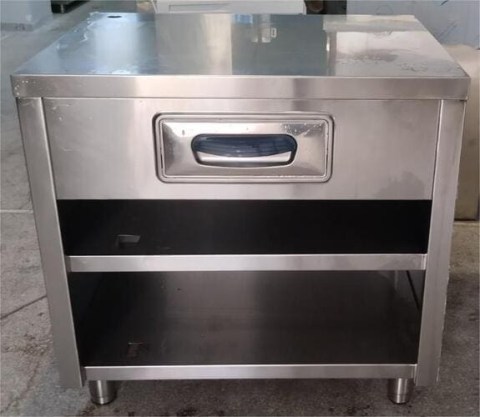 Ερμάριο Ανοξείδωτο 90x70x87Cm με Συρτάρι & Ενδιάμεσο Ράφι Μεταχειρισμένο